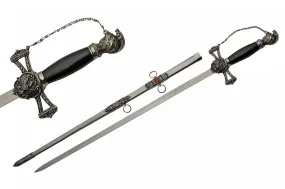 37" Medieval Saint Johns Templar Knights Sword W/ Scabbard For Sale