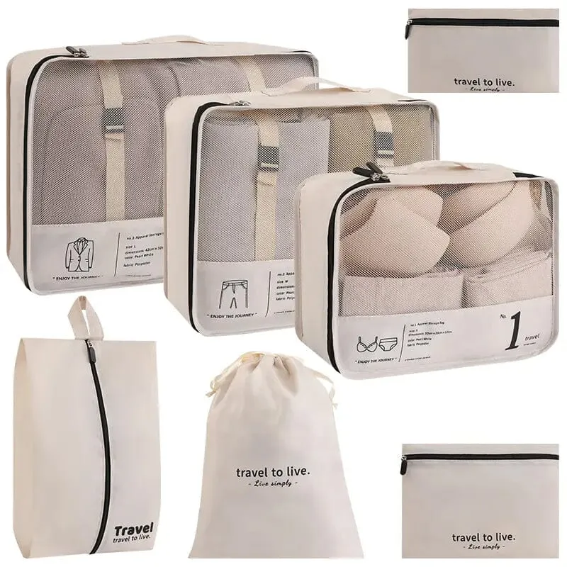 7-Piece: Travel Packaging Cube Bags