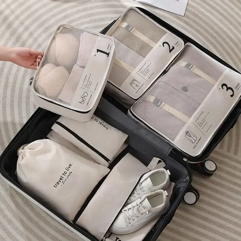 7-Piece: Travel Packaging Cube Bags