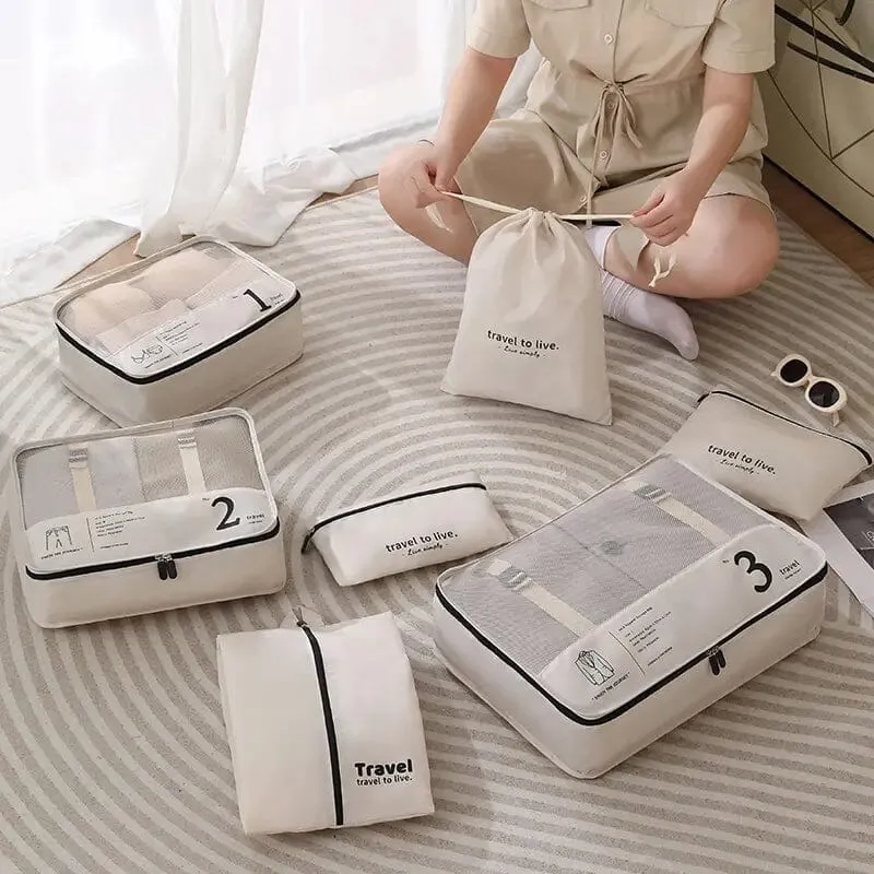 7-Piece: Travel Packaging Cube Bags