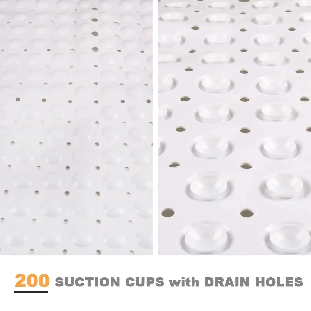 Anti Slip Bath Mat with suction cup white color (100 x 40 cm) Soft-Pebble