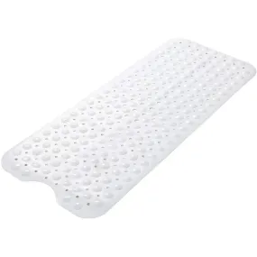 Anti Slip Bath Mat with suction cup white color (100 x 40 cm) Soft-Pebble