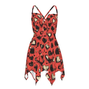 Arty Hearts Slip Dress