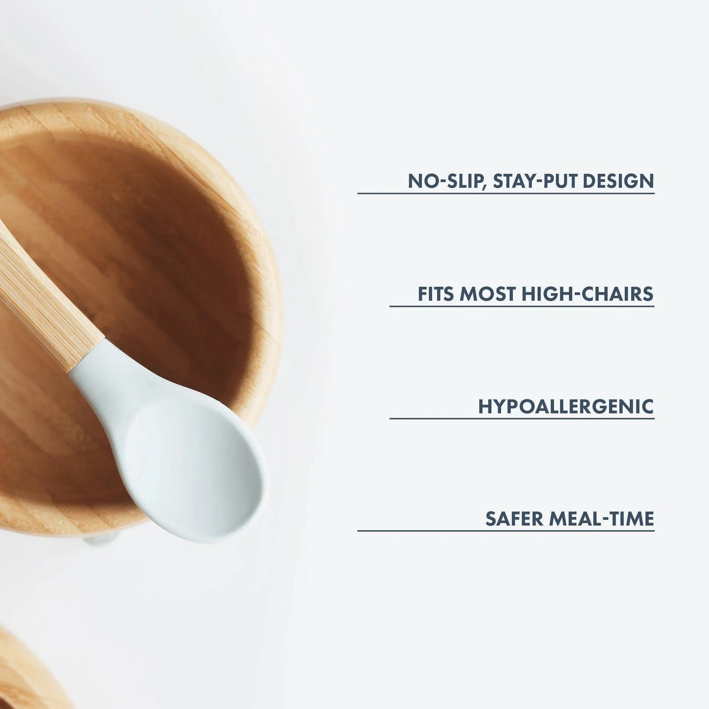 Avanchy - Baby Bamboo Stay Put Suction BOWL   Spoon BL