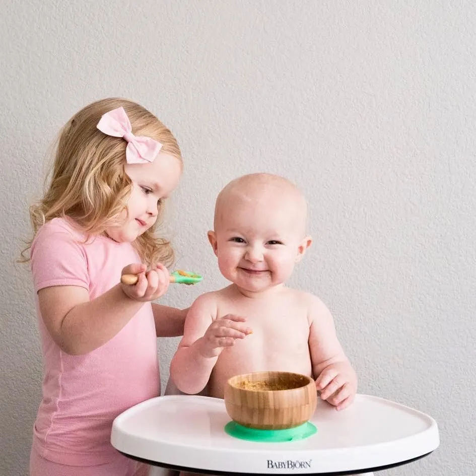 Avanchy - Baby Bamboo Stay Put Suction BOWL   Spoon GN
