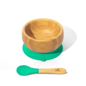 Avanchy - Baby Bamboo Stay Put Suction BOWL   Spoon GN