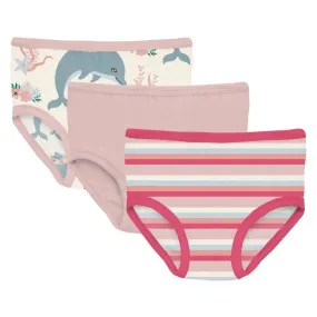 Bamboo Underwear (Set of 3) - Natural Dolphins, Baby Rose & Baby Rose Stripe