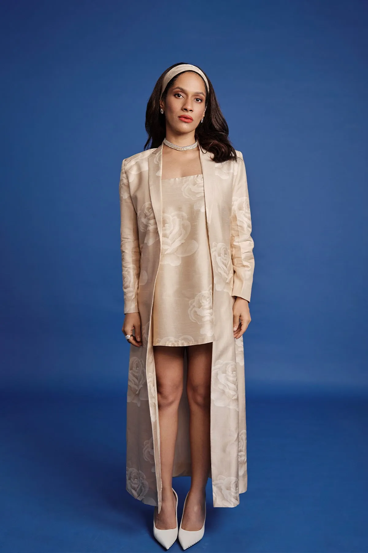 Beige Gulaab Jacket & Slip Dress