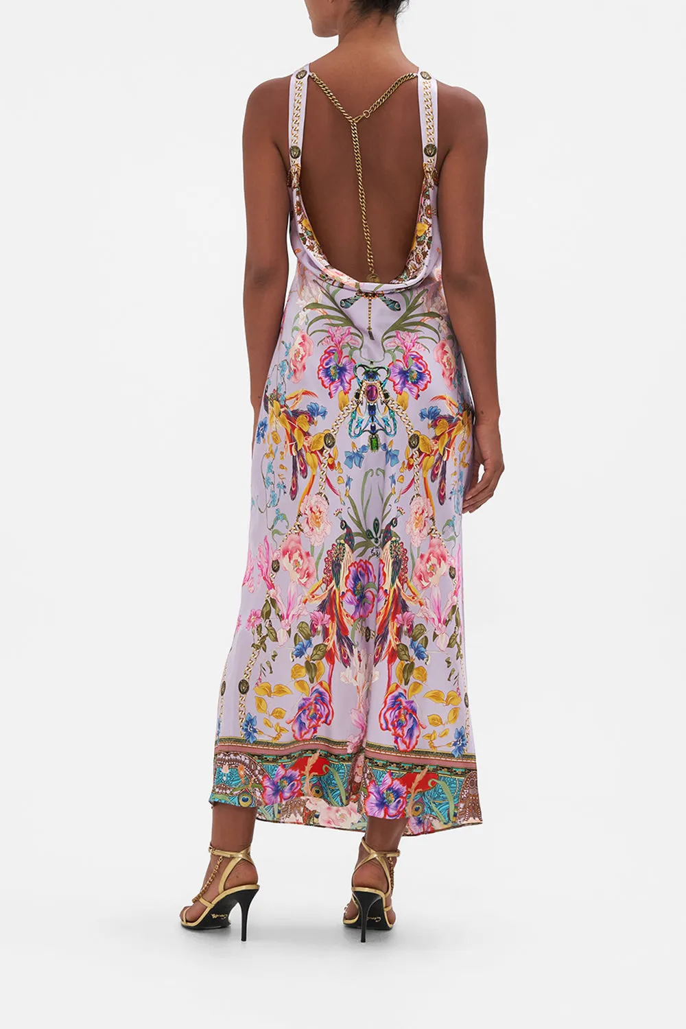 BIAS SLIP WITH DRAPED BACK NATURES KALEIDOSCOPE