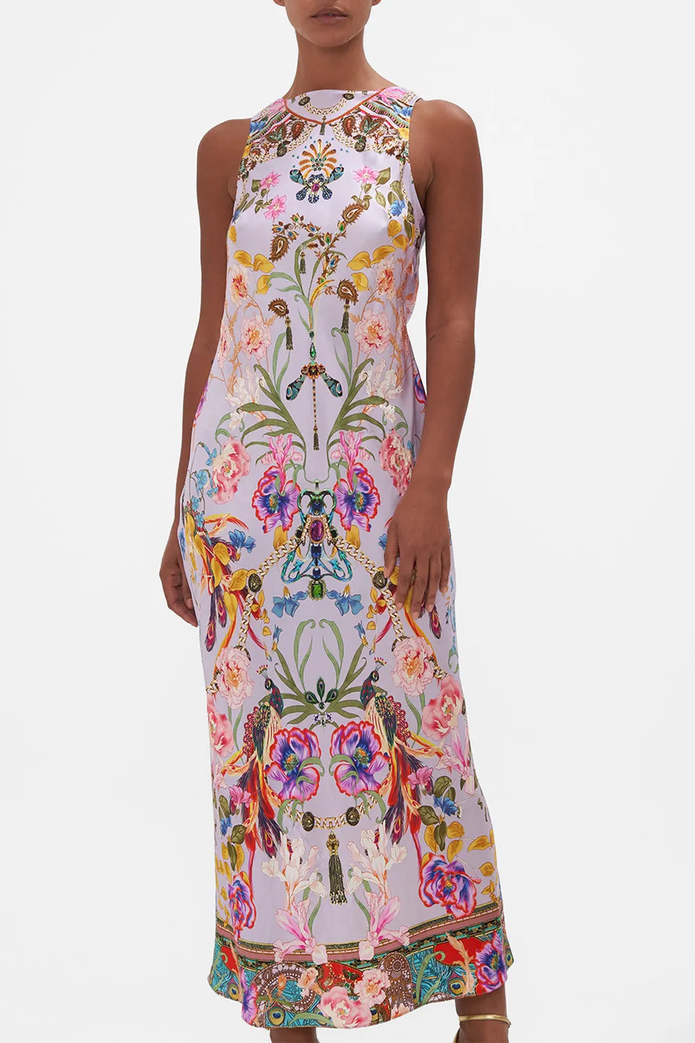 BIAS SLIP WITH DRAPED BACK NATURES KALEIDOSCOPE