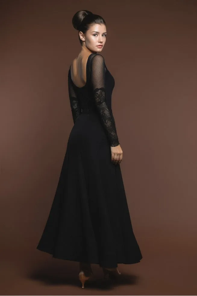 Black Ballroom Smooth Skirt B02