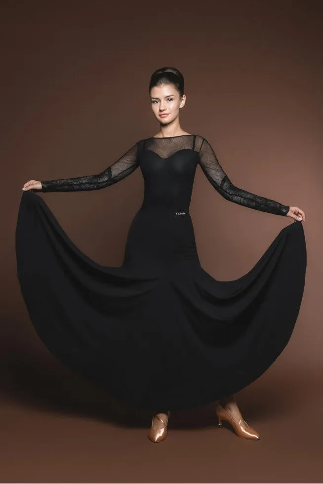 Black Ballroom Smooth Skirt B02