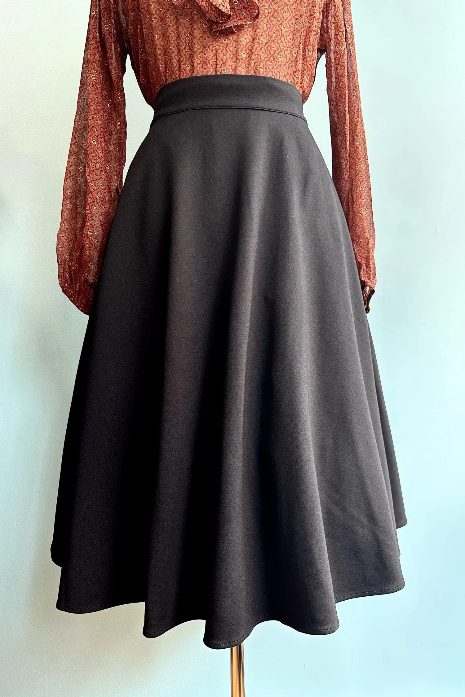 Black Jersey Charlotte Nova Skirt by Retrolicious