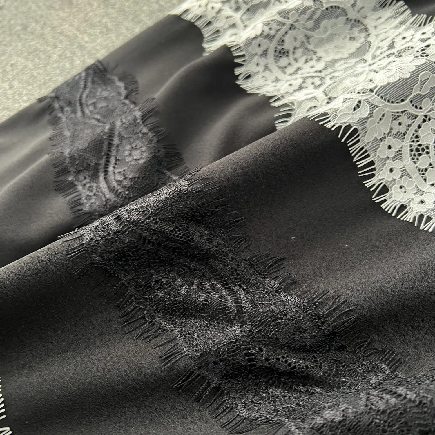 Black&White Lace Patchwork Slip Dress
