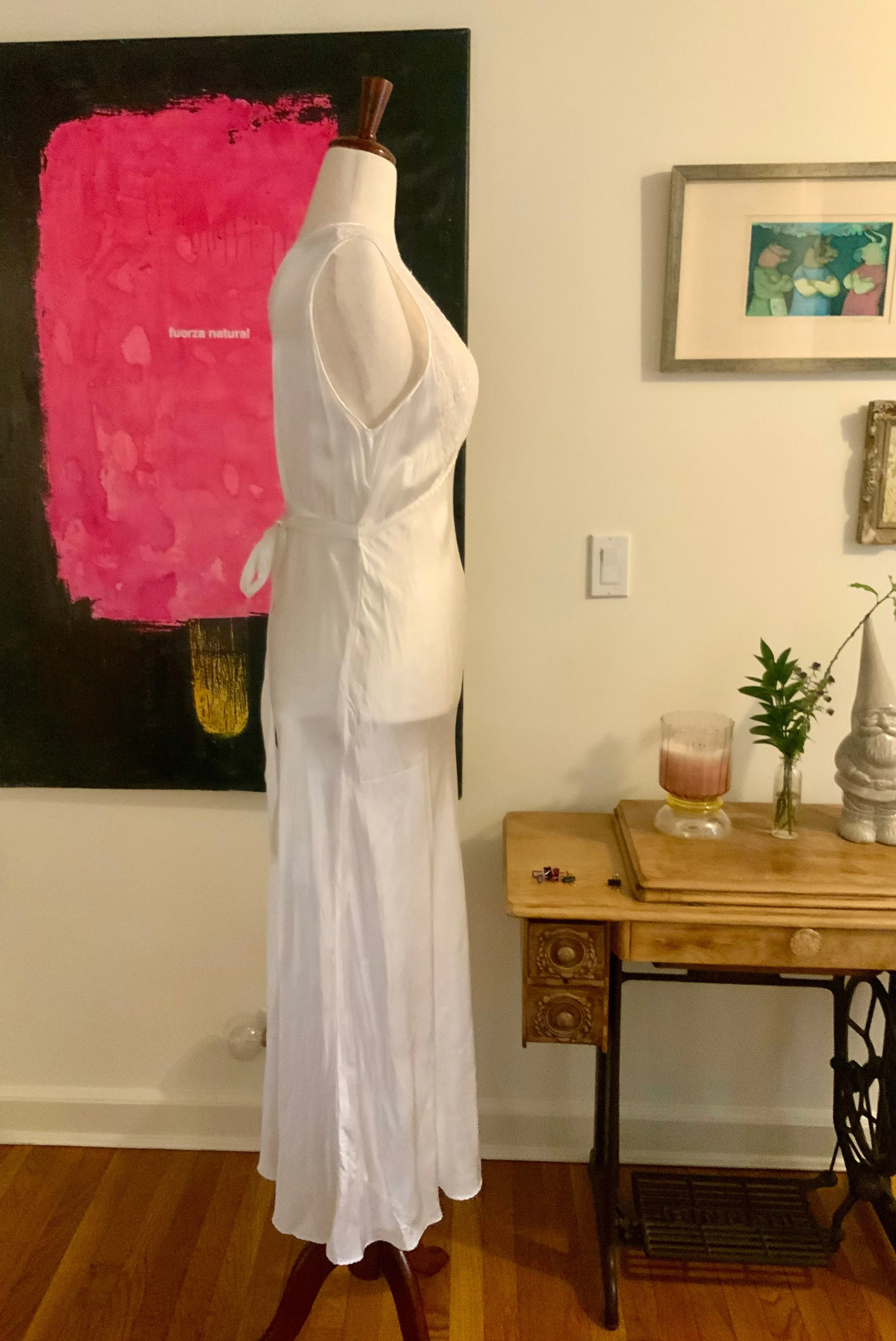 Bridal Nightgown White Satin - 40s