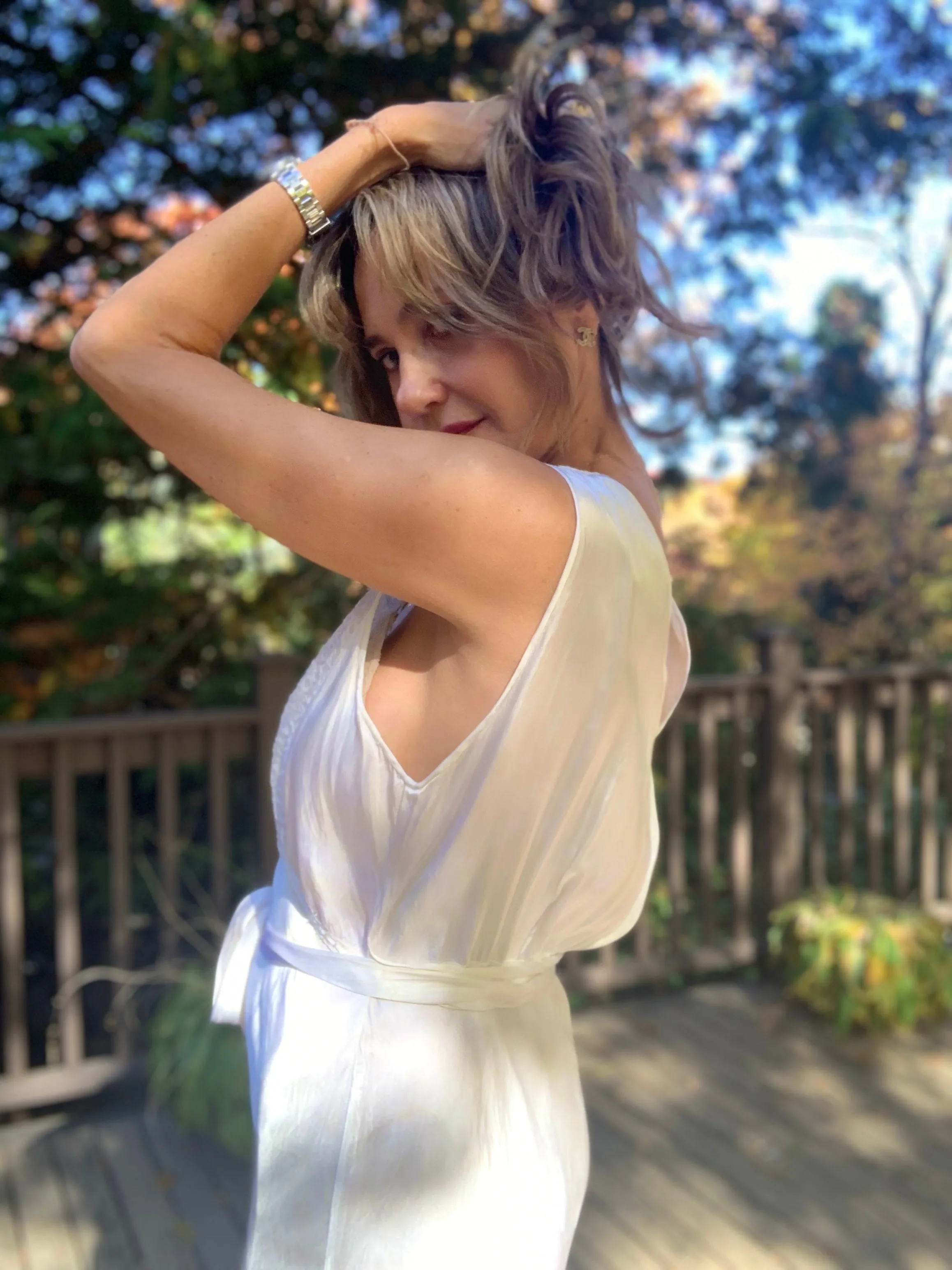 Bridal Nightgown White Satin - 40s