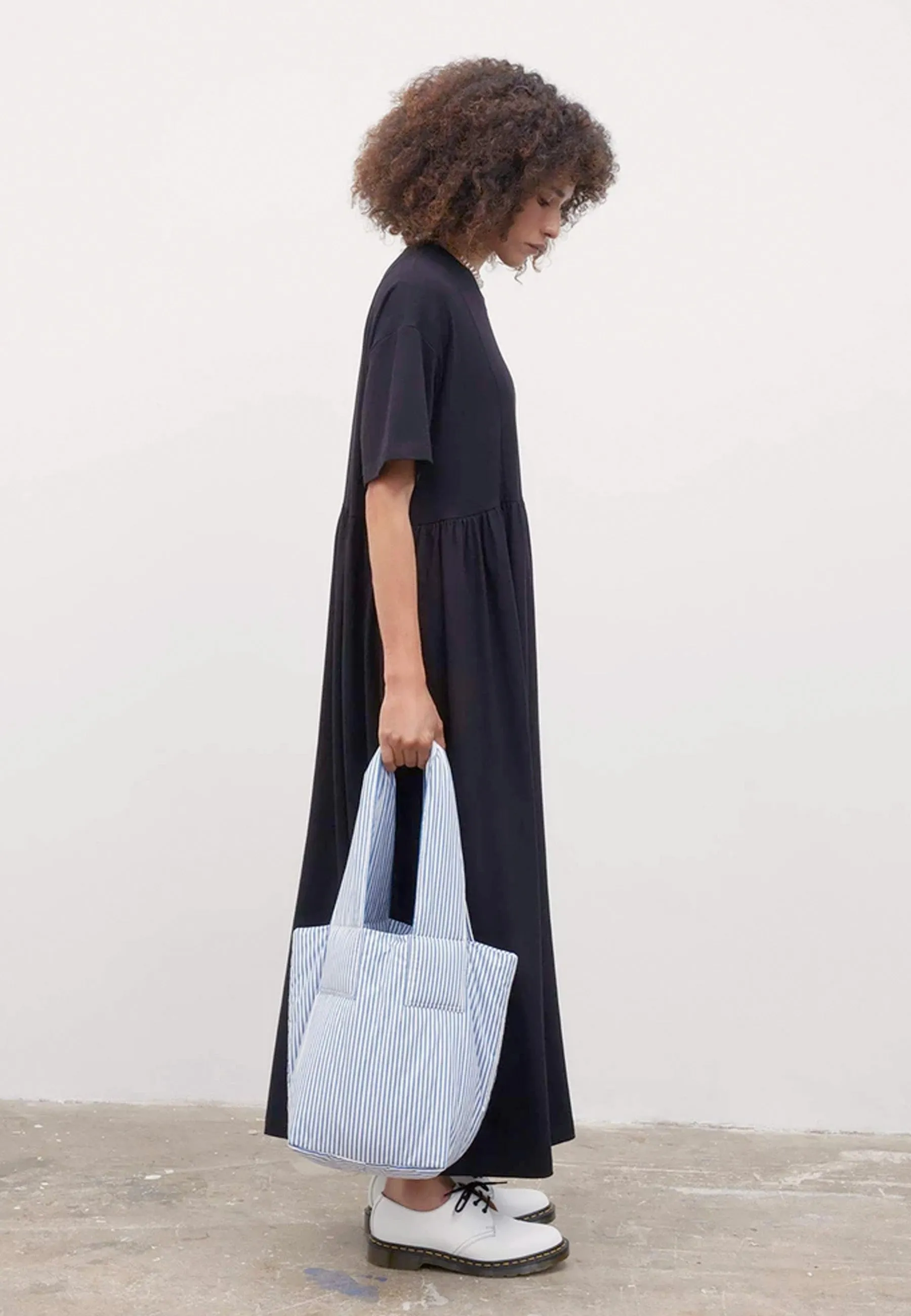 Building Block Rib Panel Dress - black