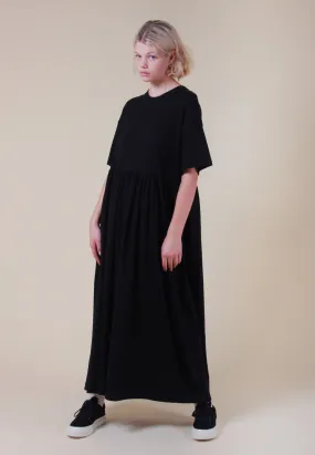 Building Block Rib Panel Dress - black