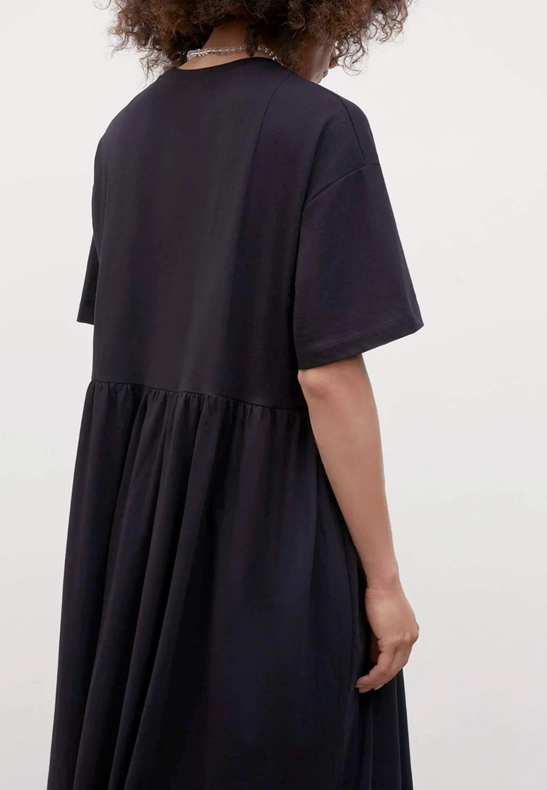 Building Block Rib Panel Dress - black