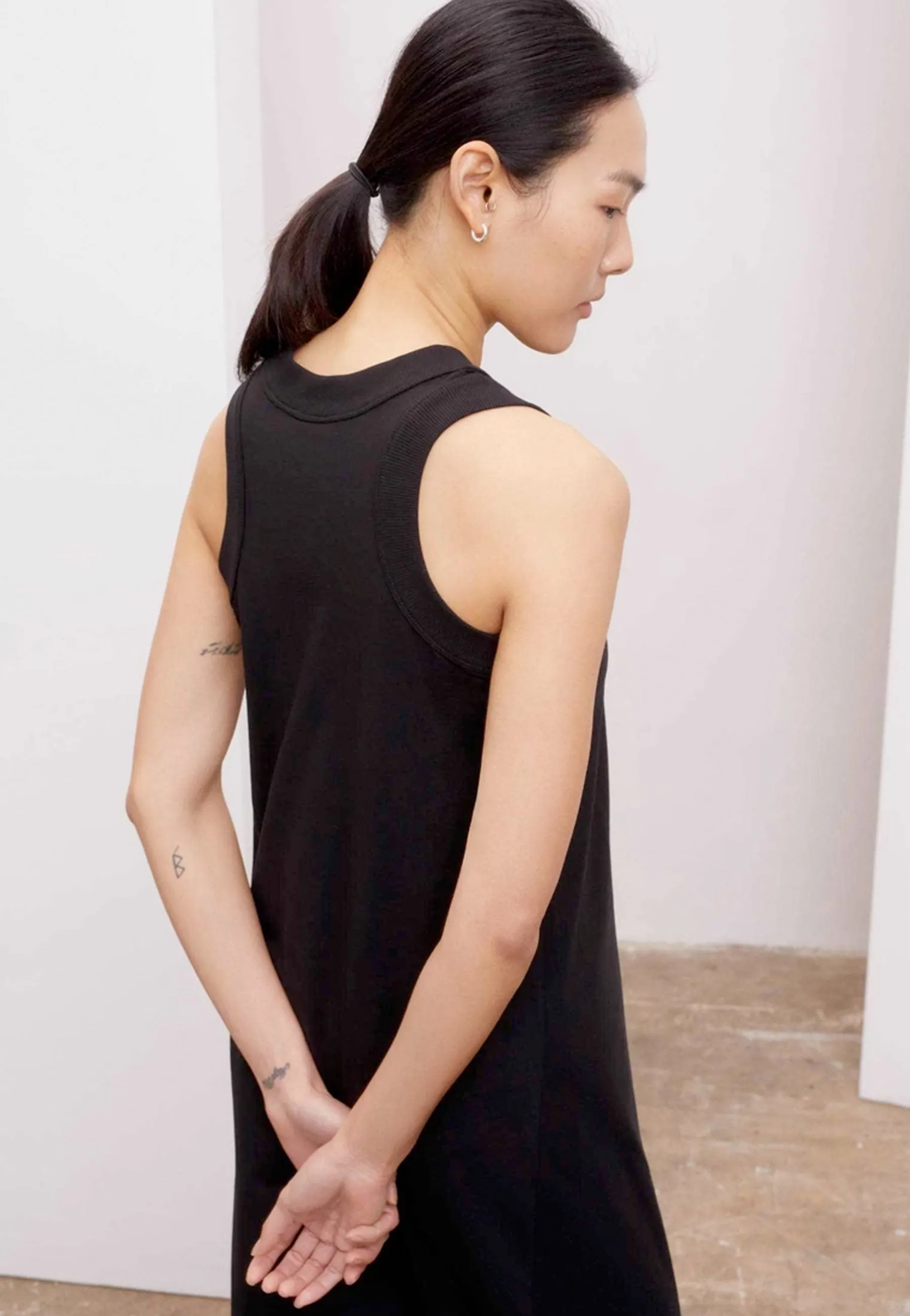 Building Block Tank Dress - black