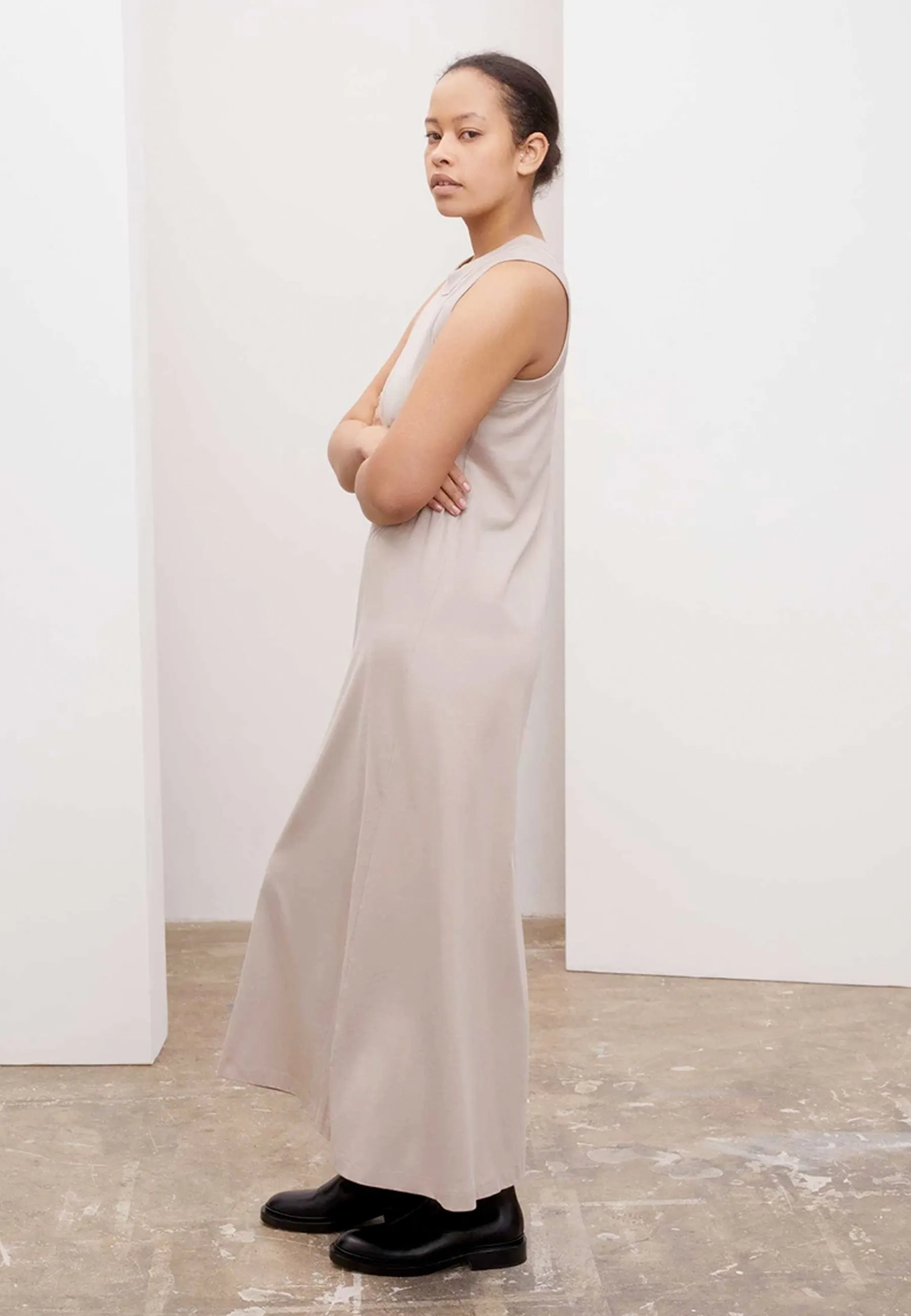 Building Block Tank Dress - stone