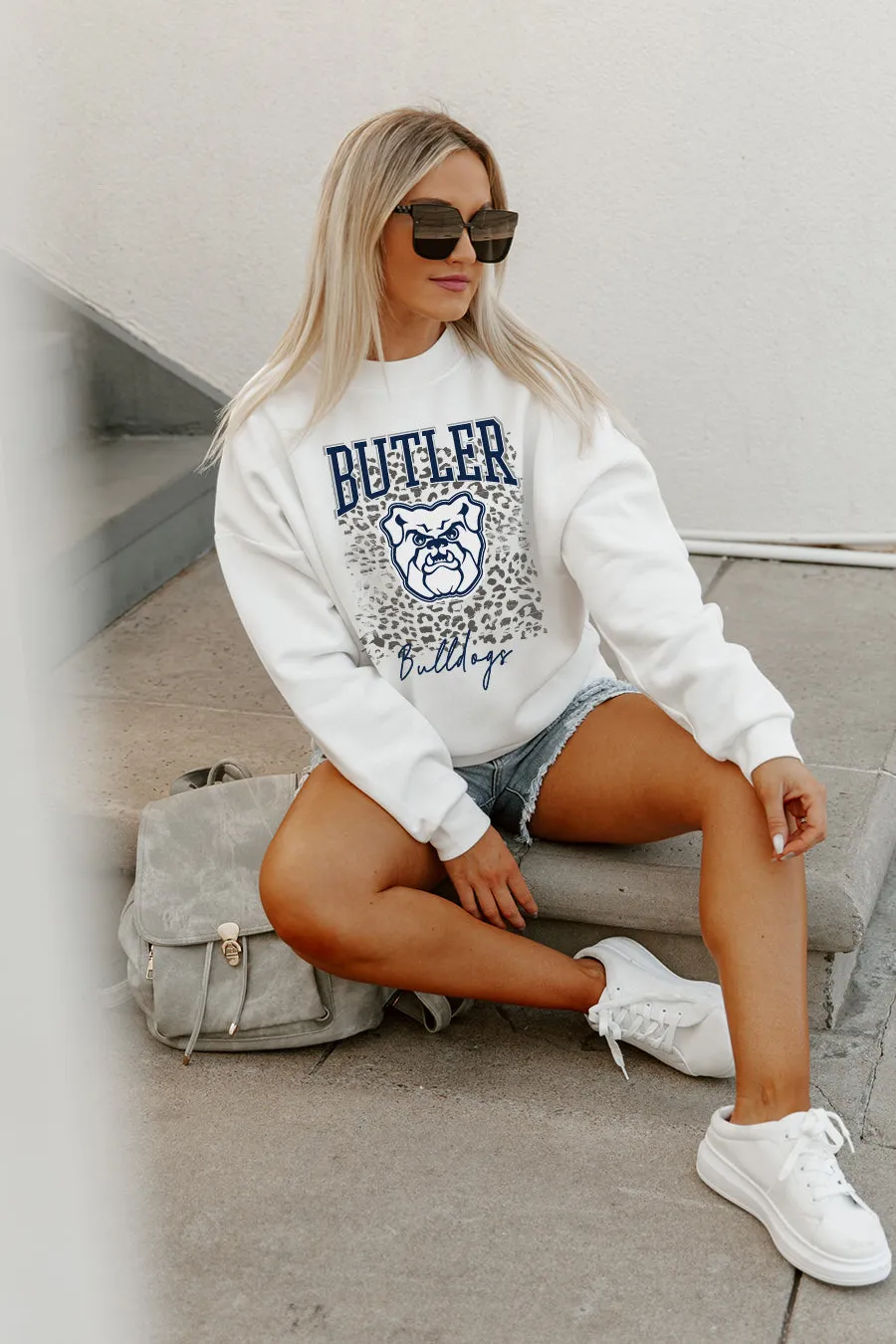 BUTLER BULLDOGS WILD GAME PREMIUM FLEECE DROP SHOULDER CREWNECK PULLOVER