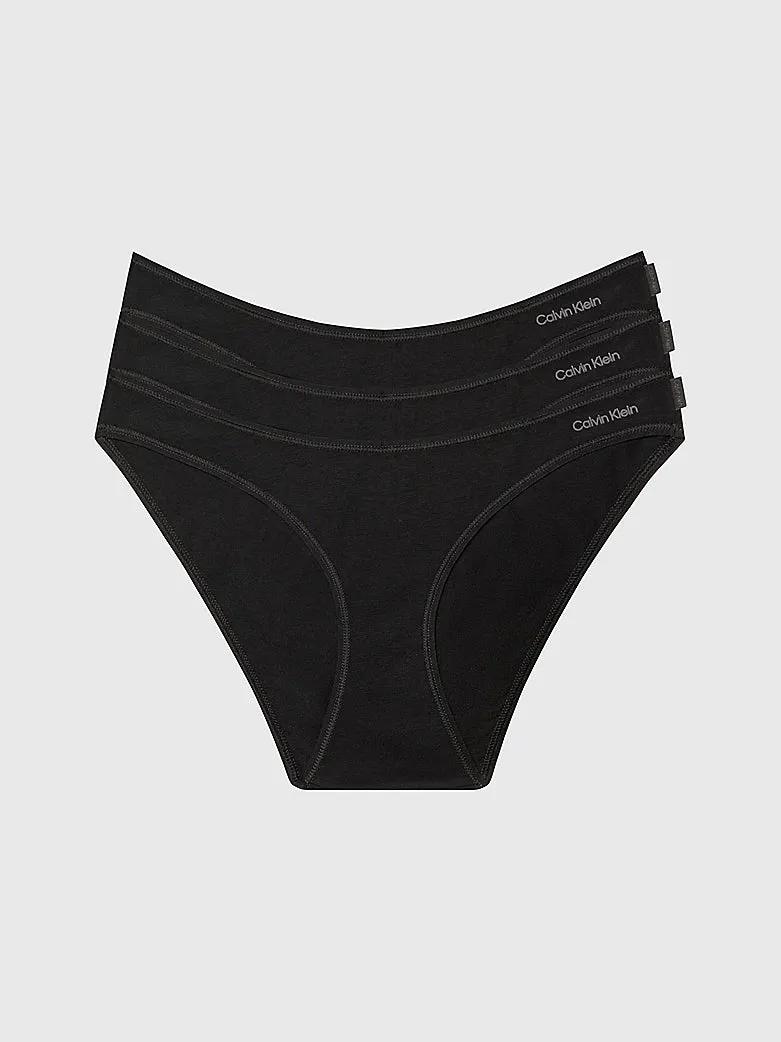 Calvin Klein IDEAL COTTON 3 Pack Womens Bikini Briefs Black