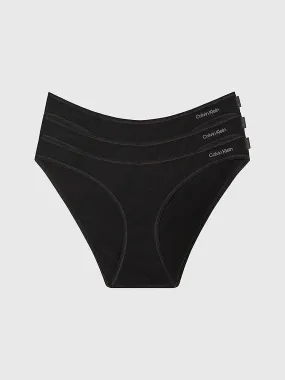 Calvin Klein IDEAL COTTON 3 Pack Womens Bikini Briefs Black