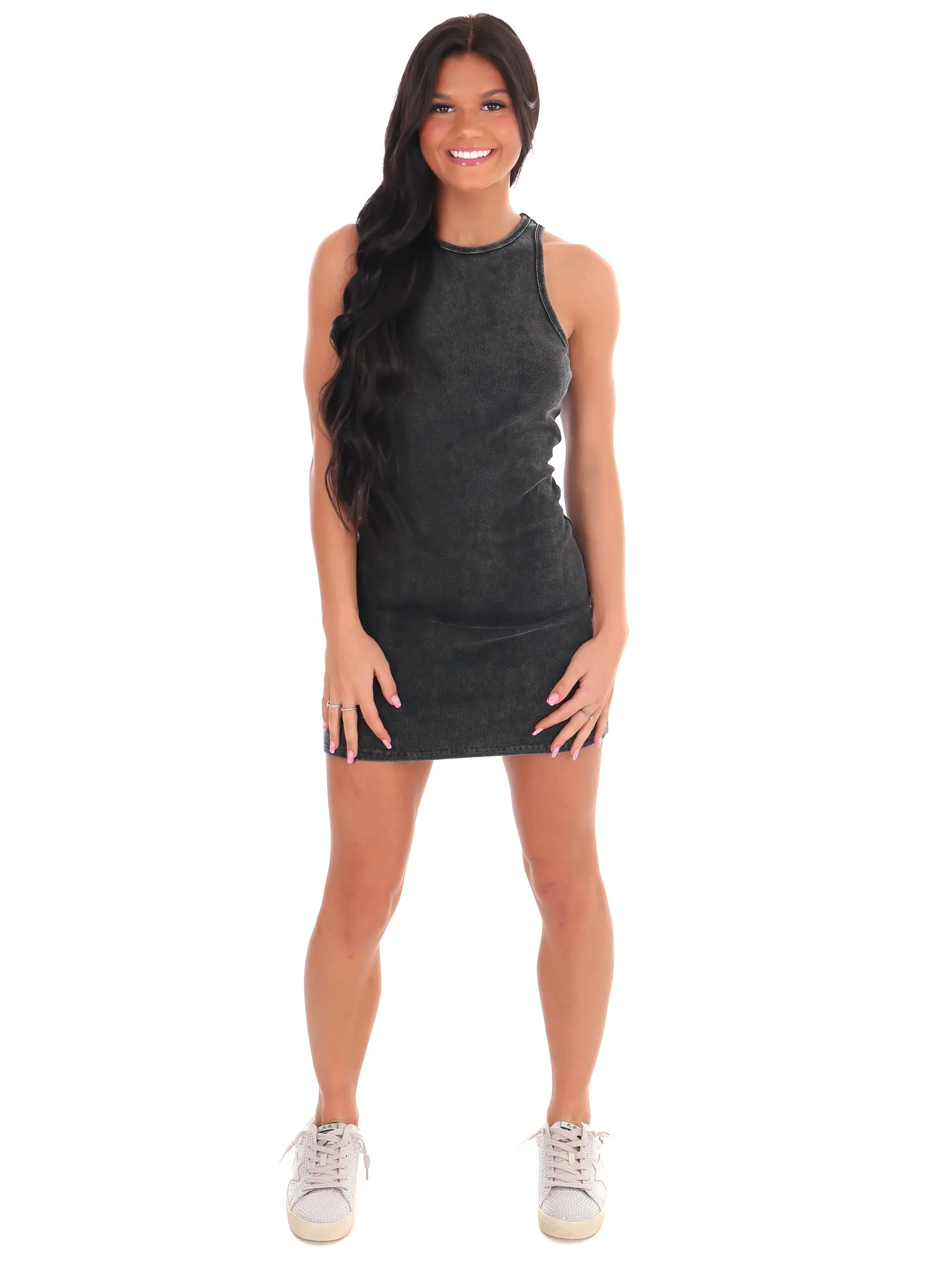 Can't Wait Around Ribbed Mini Dress