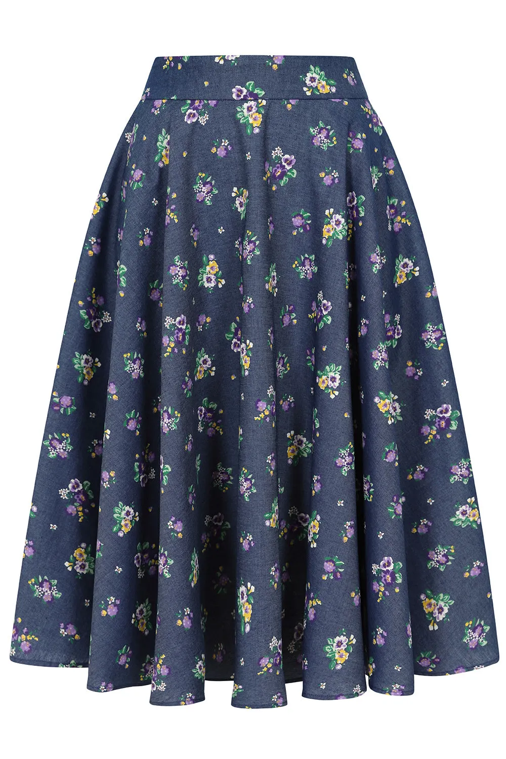 Chambray Bloom Skirt by Banned