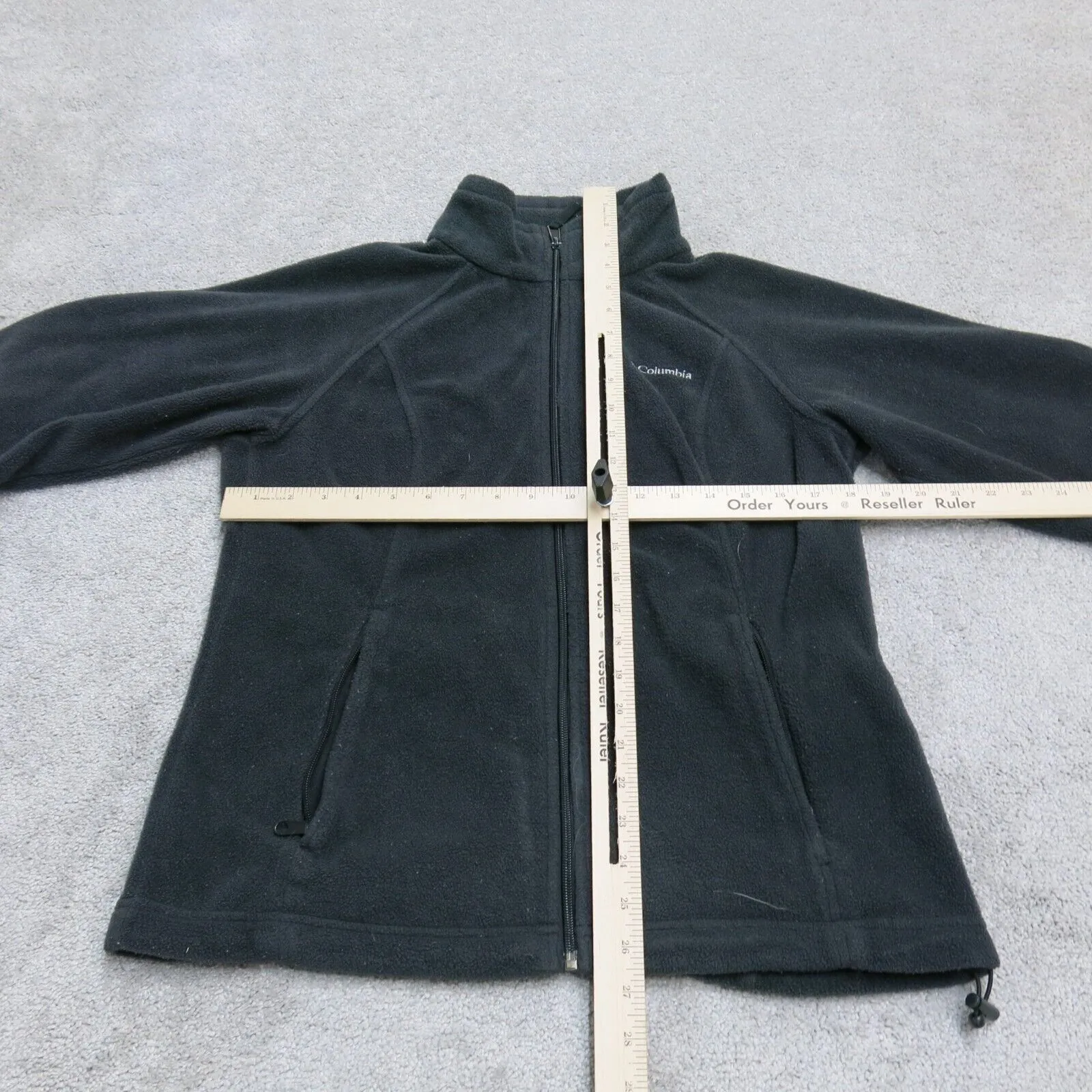 Columbia Women Full Zip Up Fleece Jackets Long Sleeve Mock Neck Black Size M