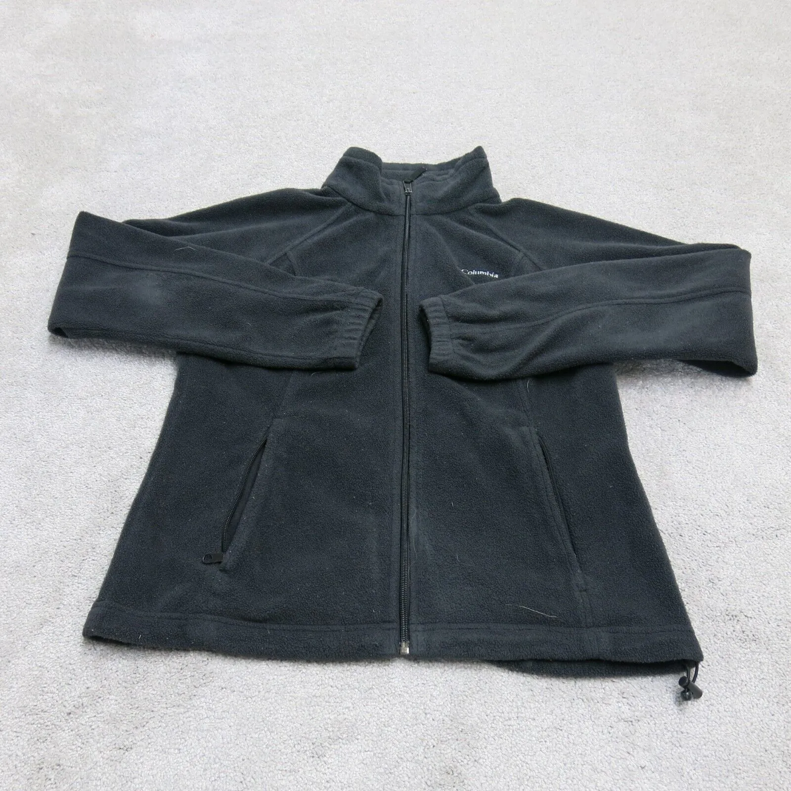 Columbia Women Full Zip Up Fleece Jackets Long Sleeve Mock Neck Black Size M