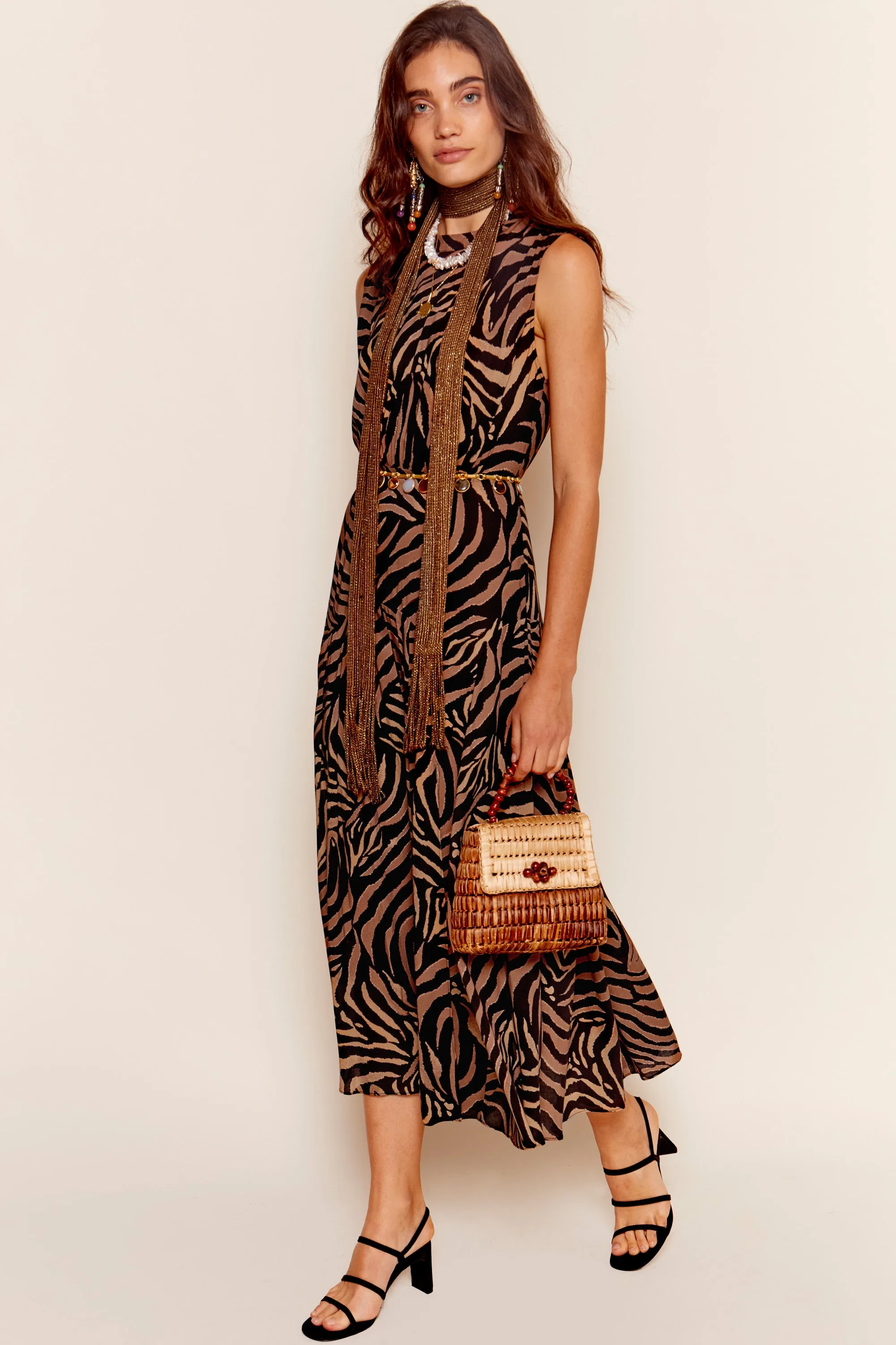 Coralie - Tiger Patchwork Black