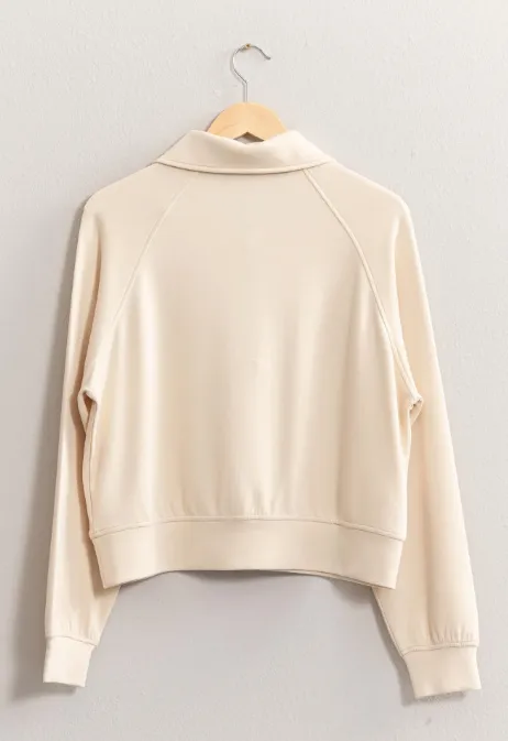 Cream Half Zip Pullover