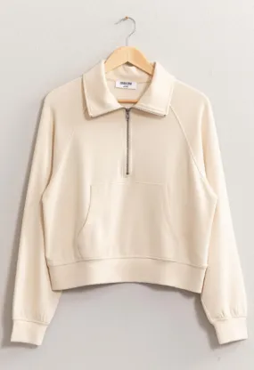 Cream Half Zip Pullover