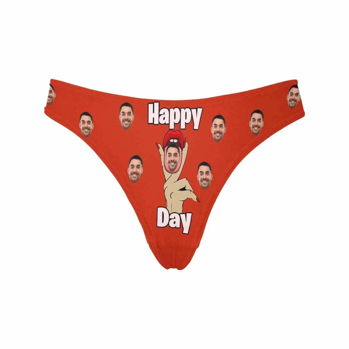 Custom Face Underwear for Womens Personalized Happy Day Lingerie Women's Classic Thongs Gift for Girlfriend or Wife