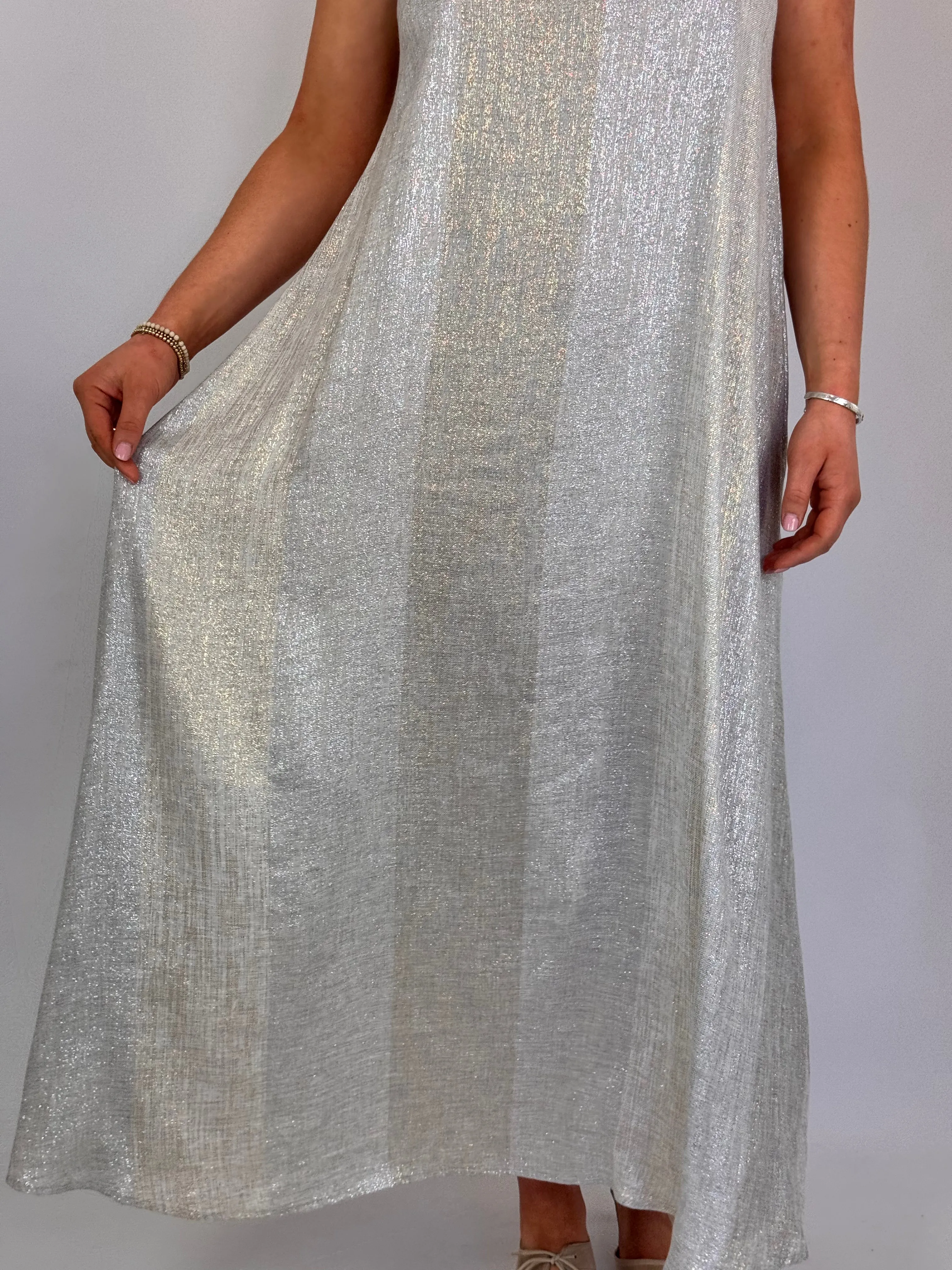 Diega Rofia Dress Silver/Gold