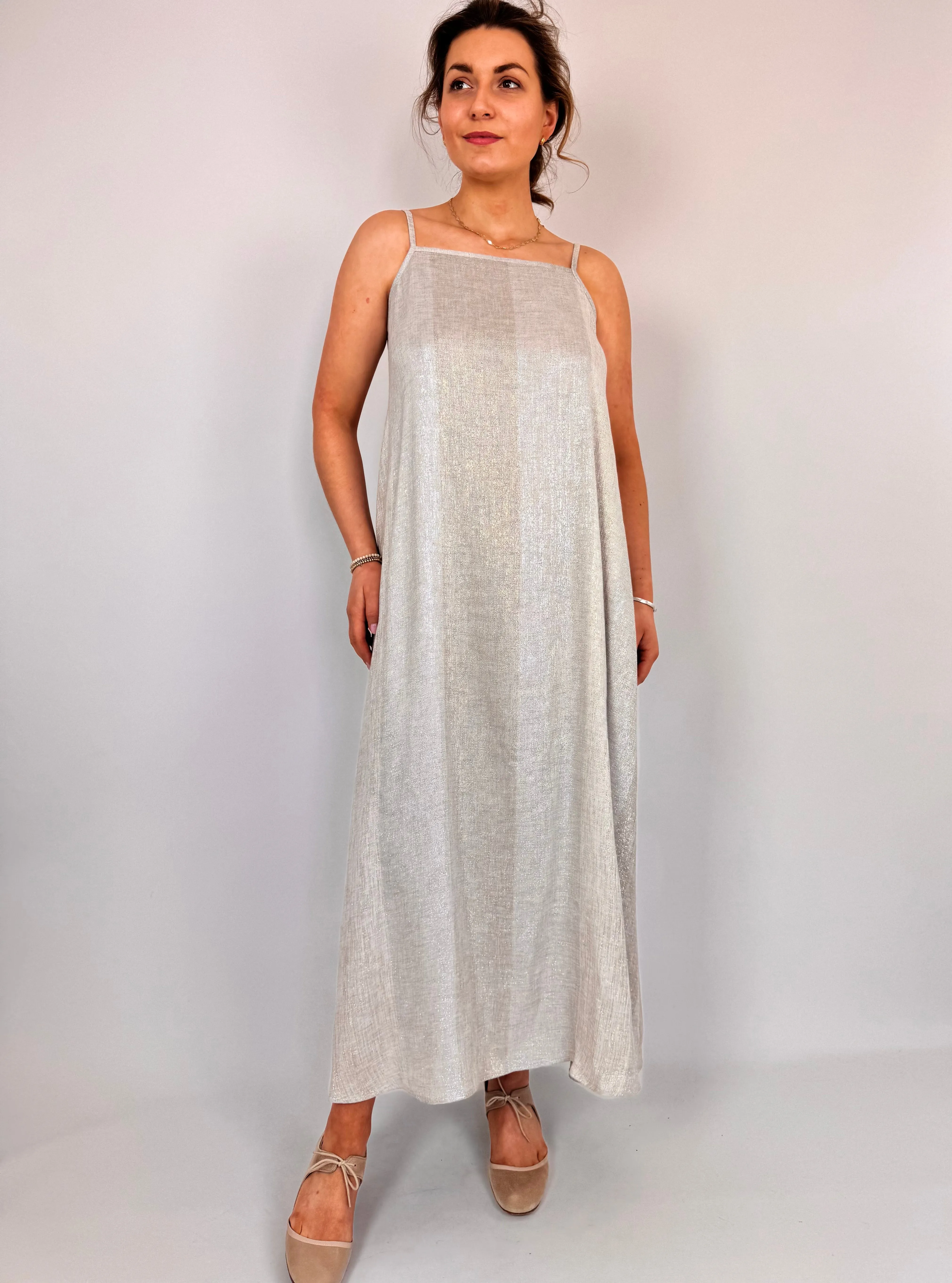 Diega Rofia Dress Silver/Gold