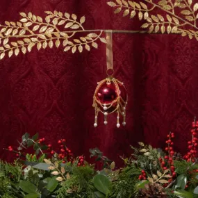 Dress it up - Red Glass christmas Balls with Beads Mesh