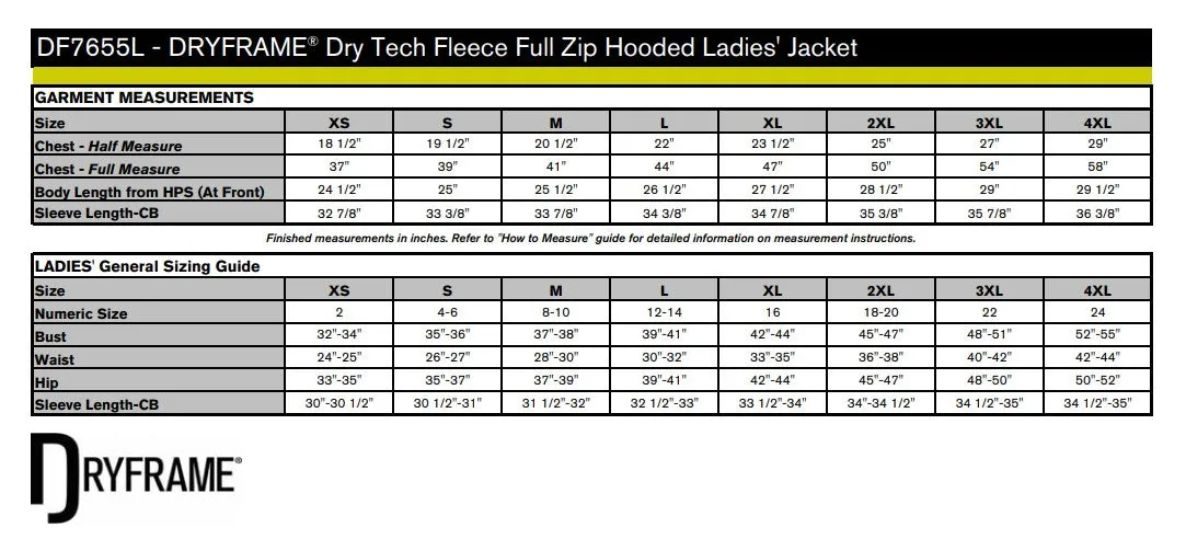 DRYFRAME® Dry Tech Fleece Full Zip Hooded Ladies' Jacket