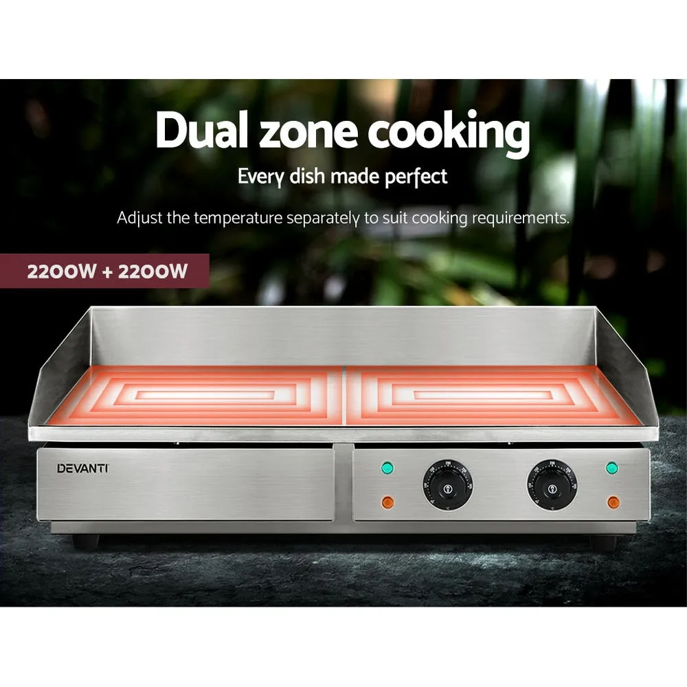 Dual-Zone Electric Griddle with Thermostat Control - Devanti