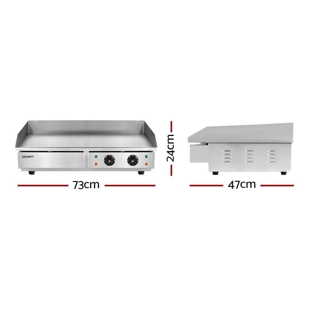 Dual-Zone Electric Griddle with Thermostat Control - Devanti