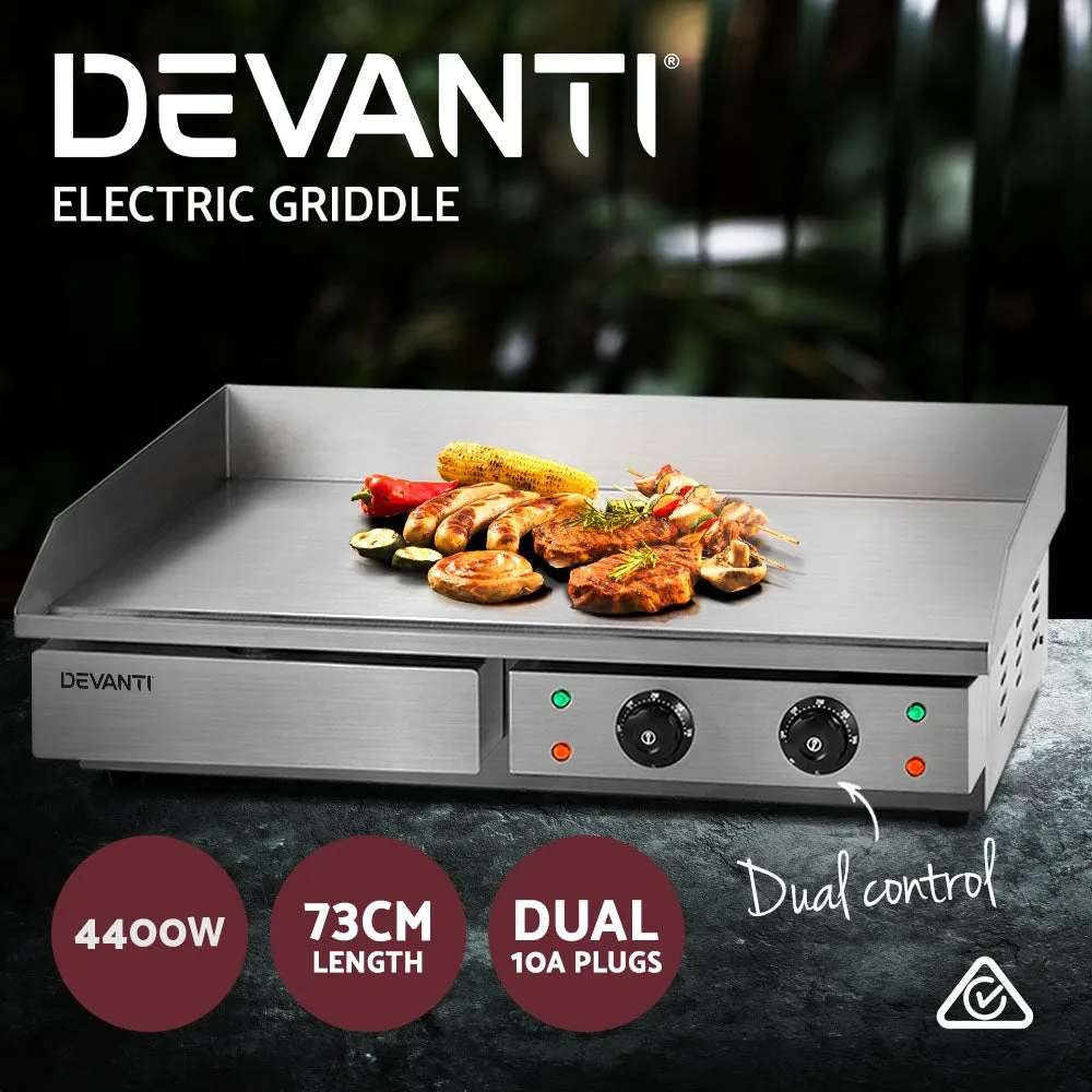 Dual-Zone Electric Griddle with Thermostat Control - Devanti