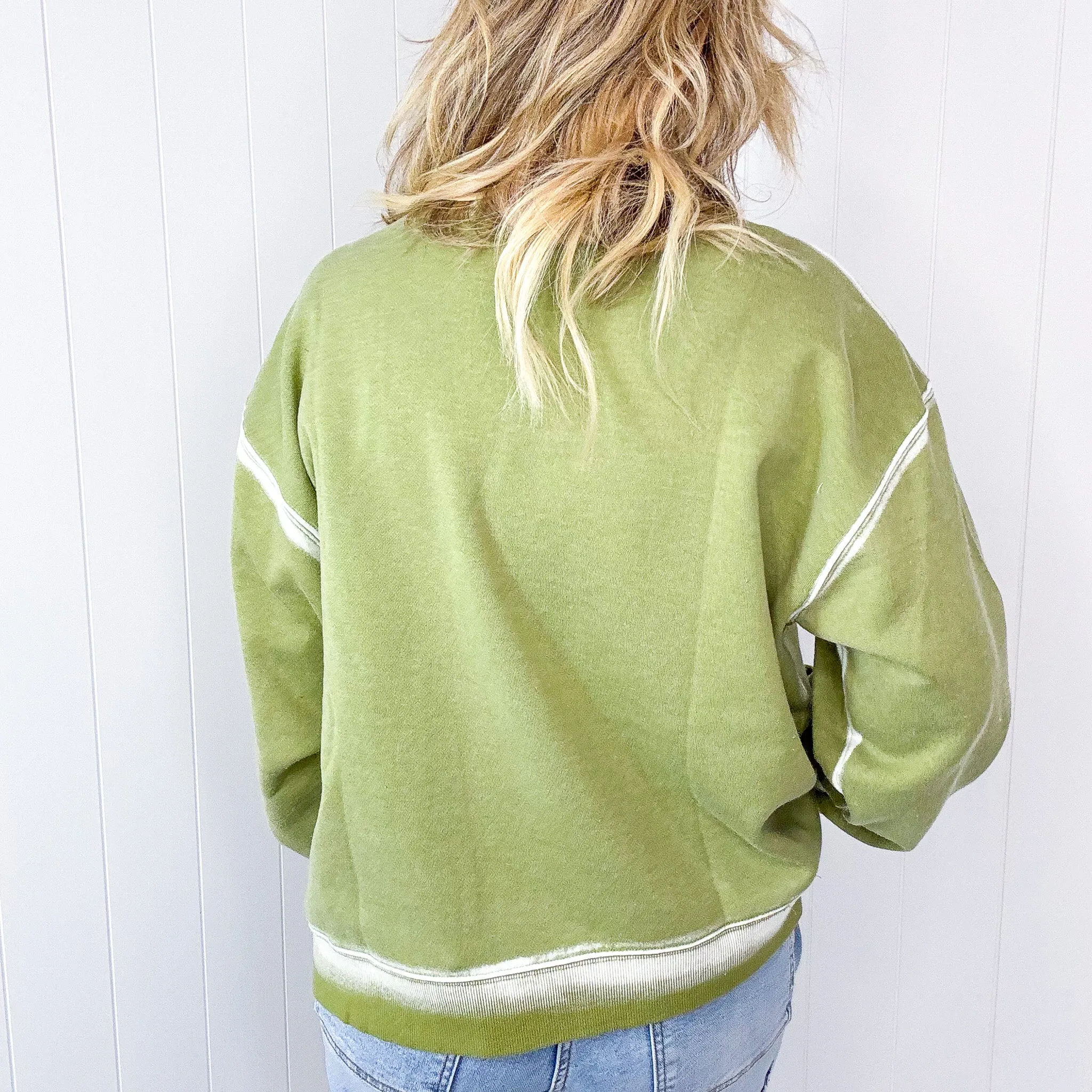 Easel Dreamy Fade Ombre Oil Washed Pullover in 3 Colors