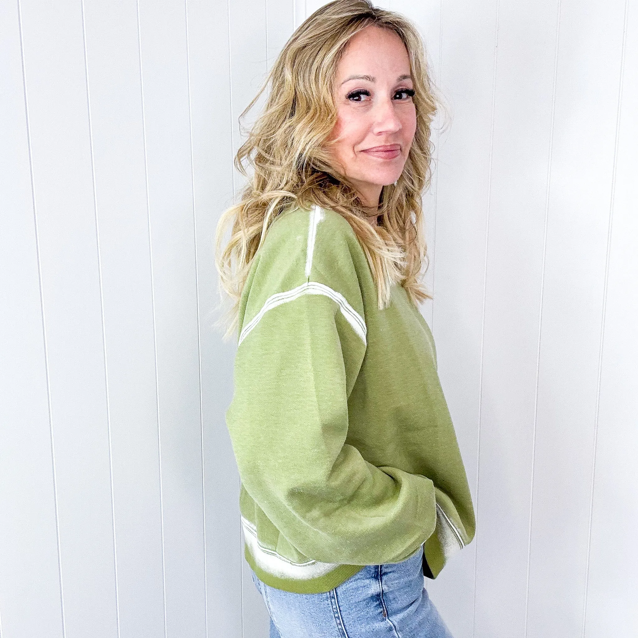 Easel Dreamy Fade Ombre Oil Washed Pullover in 3 Colors