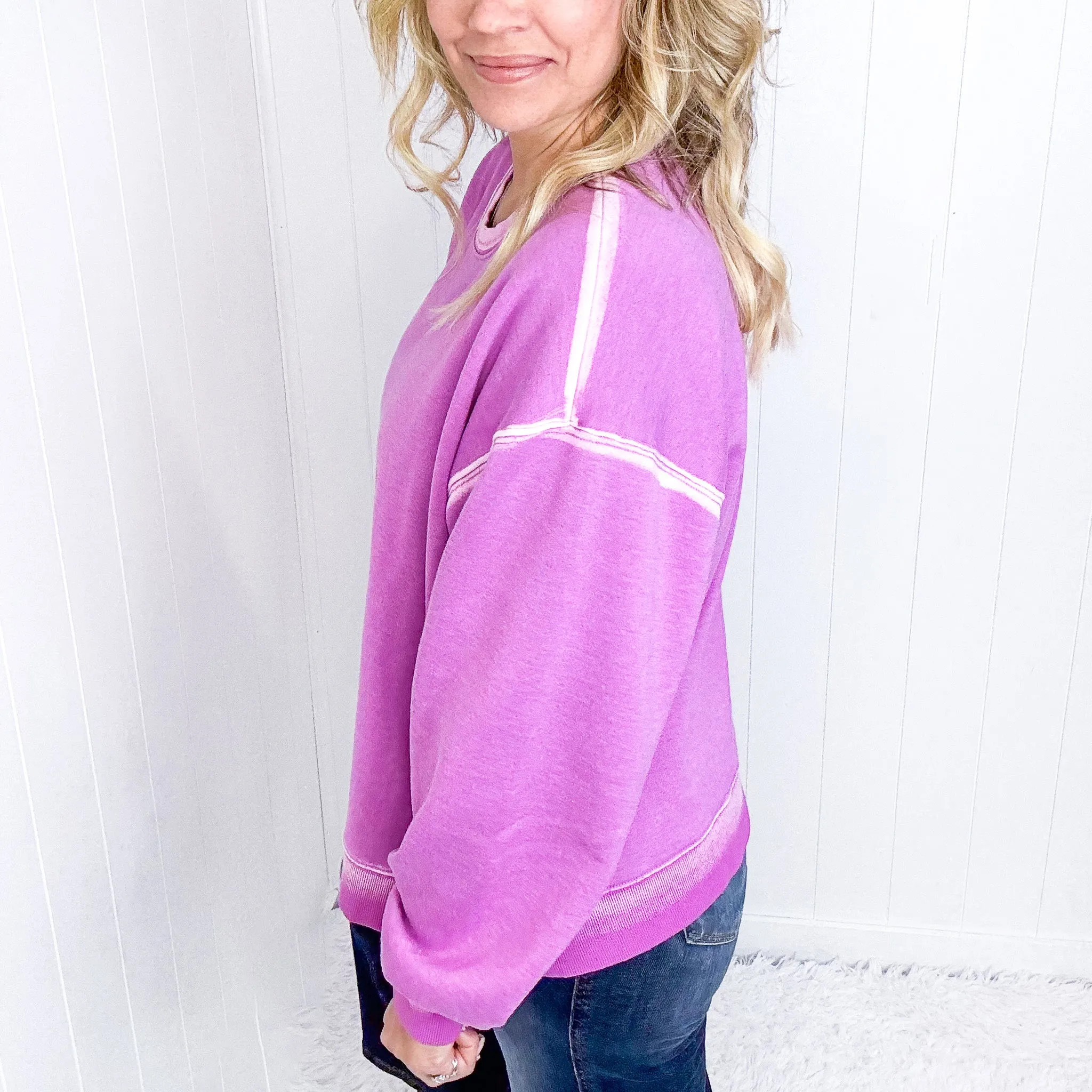 Easel Dreamy Fade Ombre Oil Washed Pullover in 3 Colors