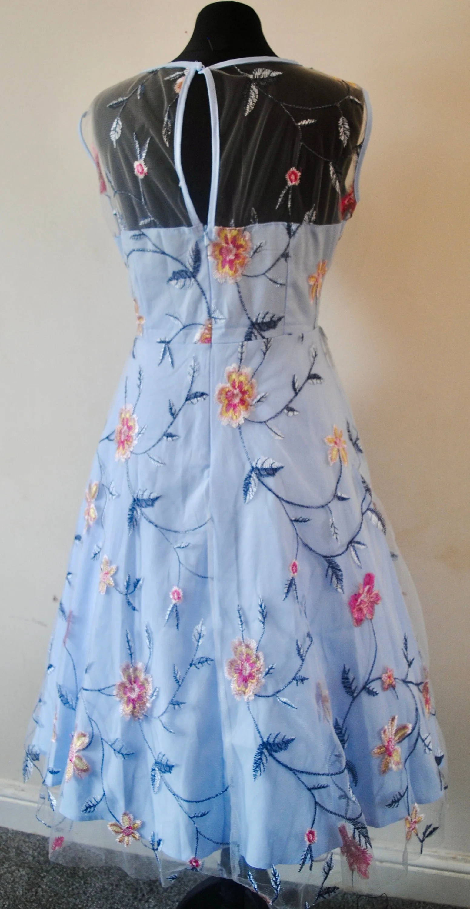 Embroidered Flower Tulle Dress - Other Colours