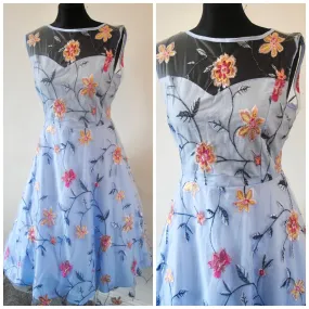 Embroidered Flower Tulle Dress - Other Colours