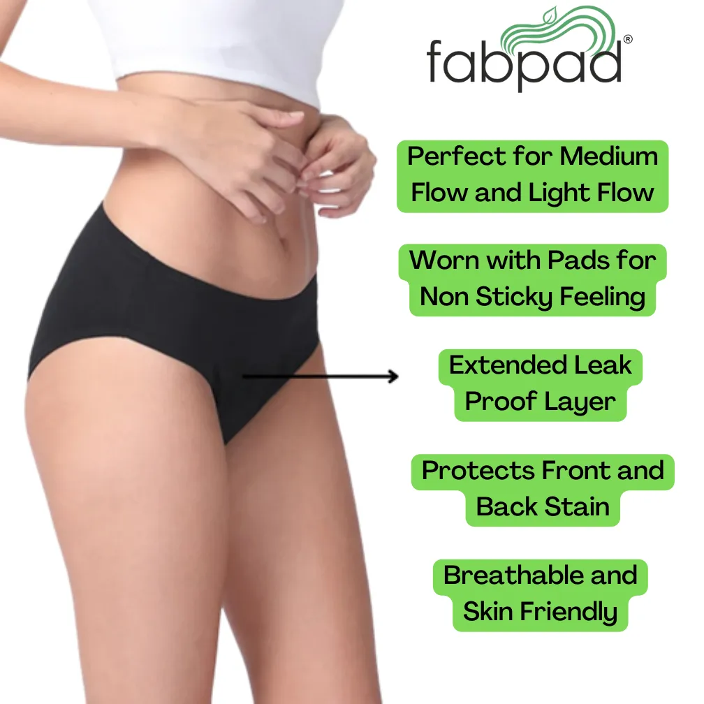 Fabpad Pantyliner Hipster Panties for everyday spotting and light flow (Pack of 1)
