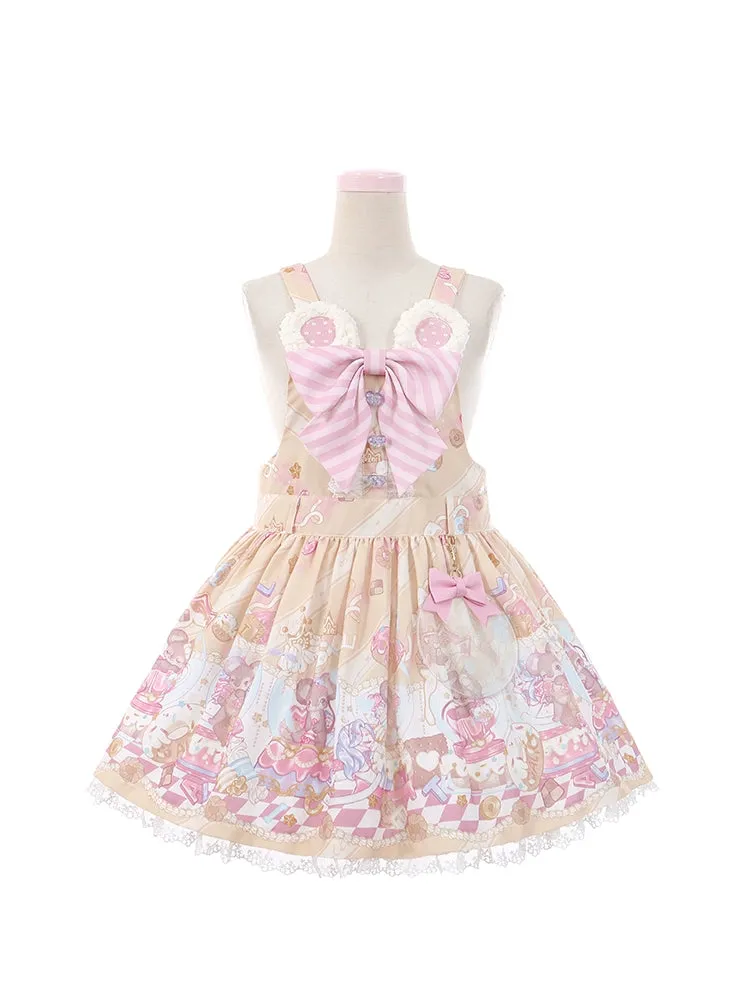 Fairy Kei Pink/ Blue Purple Yellow Coffee Lolita Dress